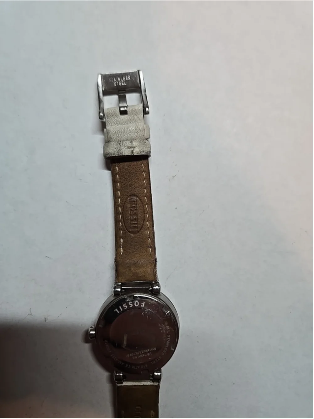 Fossil Women's AM4285 Allie Sport Leather Strap Silver Dial Watch